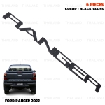 Logo โลโก้ติดท้าย โลโก้ติดฝากระบะท้าย "RANGER" 6 ชิ้น สีดำเงา สำหรับ Ford Ranger XLT XLS Hi-Rider Wildtrak ปี 2022-2023